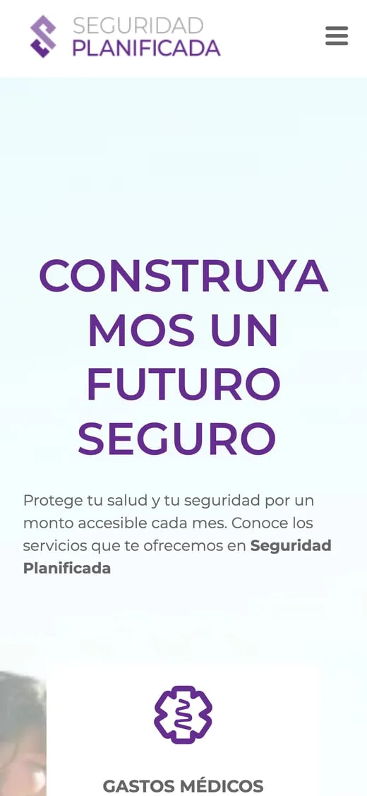 Pantalla del sitio de Seguridad Planificada