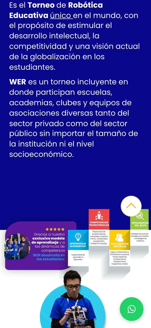 Pantalla del sitio de WER México